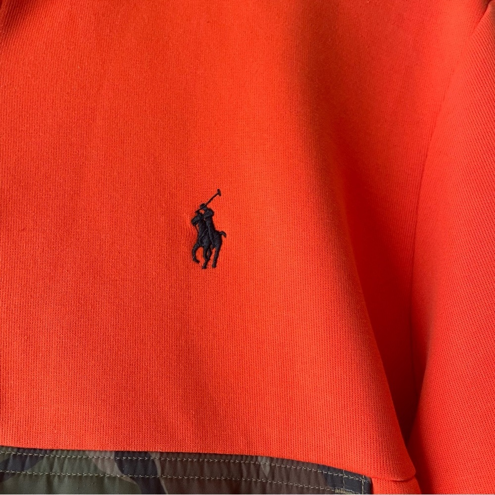 Polo Ralph Lauren Quarter Zip Hoodie Pullover Orange Camo Hiking Outdoor Men’s M - Picture 5 of 10